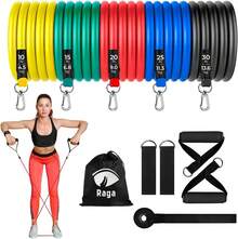 Raganet, Juego de Bandas de Resistencia de 11 Piezas, Incluye 5 Bandas Apilables para Ejercicios con Asas, Bolsa de Transporte, Correas para Tobillo y Accesorio de Anclaje para Puerta - 1 - Ver 11