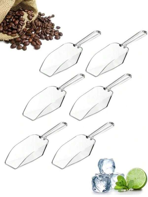 Plastic Shovel, Ice Shovel, Halloween Sugar Shovel, Grain Shovel, Sand Shovel, Tea Shovel, Mini Transparent Plastic Kitchen Spoon, Multi-Functional Small Ice Cream Scoop, Suitable For Wedding, Candy, Dessert, Buffet, Ice Cream, Protein Powder, Coffee, Tea, 1pc/2pcs/4pcs/6pcs/12pcs