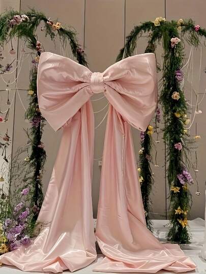 1 件巨型蝴蝶结装饰品，适用于生日派对背景、房间墙面装饰、超大丝带悬挂装饰、礼品墙面装饰、拍照道具，非常适合新娘送礼会、婚礼派对、圣诞节装饰、圣诞家居礼物、圣诞装饰