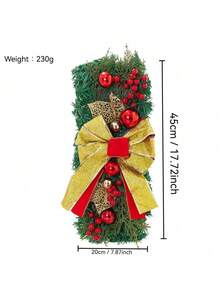 Christmas Wreath Hanging Led Stairs Red Gold Rattan Bow Wreath Pine Cone Decoration Door Hanging Christmas Thanksgiving Party Decor Outdoor Decor XMAS HOHOHO Christmas Partylights Lamp Night Light Led Light Home Decor Christmas Decorations Room Decor Winter