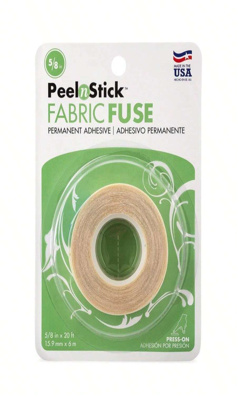 HeatnBond PeelnStick Fabric Fuse Hem Tape - Double Sided Fabric Adhesive - No-Sew, No-Iron Hemming Tape - Peel And Stick Fabric Fuse - Made In USA - 5_8" X 40 Ft (480 In) Roll - MàuA - Xem 1