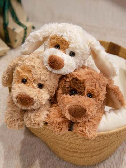 28厘米/11.02英寸可爱卡哇伊狗毛绒玩具柔软狗填充动物毛绒玩具装饰创意礼物儿童生日派对家居女孩房间装饰游戏收藏品