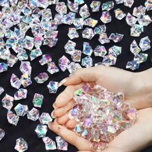 Holographic Rocks 220PCS Dazzling Vase Fillers Acrylic Crystals Beads Marbles 13OZ Glass Gems Centerpieces Table Decoration Party Wedding Birthday