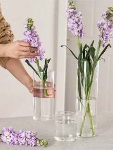 4/1 lọ thủy tinh đựng hoa, lọ trong suốt cao để trang trí trung tâm, đồ trang trí đám cưới, đế nến nổi hình cơn bão, lọ hiện đại đơn giản, trang trí nhà cho bữa tối trang trọng - Trong sáng - Xem 7