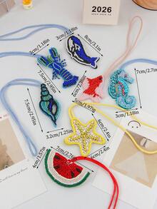 1 Mặt dây chuyền túi xách đính hạt thủ công, Mặt dây chuyền túi xách đính hạt, Móc chìa khóa trang trí kim sa, Móc chìa khóa dây treo, Miếng vá đính hạt giả 3D thủ công, Dây đeo túi pha lê, Phụ kiện trang trí treo xe hơi cho phụ nữ, Hạt, Hạt khảm. - Nhiều màu - Xem 10