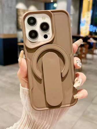 Creative Full Coverage Compatible With IPhone 17/16 Pro/15 Pro Max Soft Phone Case, High Quality Fashion Personalized Non-Slip 14/13 Pro One-Piece Ring Holder Magnetic 12/11 Solid Color Protective Cover