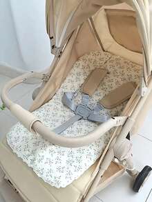 1pc Baby Stroller Pad, Soft Plush Beanbag Seat Cushion, Infant Carriage Cotton Mat, Bassinet Bed Pad, Safety Car Seat Liner, Reversible