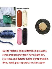 Base de bolso de material de PU, accesorios DIY, acolchado de fondo de bolso en forma ovalada, fondo de bolso perforado, fondo de bolso tejido para bolso bandolera, 7 * 3,1 pulgadas, adecuado para base de accesorios de bolso DIY, uso diario para niños y niñas, compacto y portátil para ir y venir