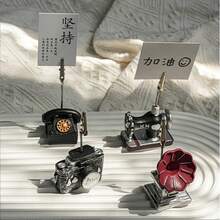 Kreatywne artykuły papiernicze, retro gramofon, żywiczny uchwyt na wiadomości, modna dekoracja biurka, karteczki samoprzylepne, wiadomość, wizytownik, uroczy mały kotek, żywiczny uchwyt na wiadomości, dekoracja biurka, małe ozdoby, wizytownik, uchwyt na zdjęcia