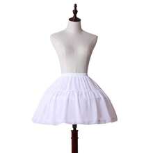 Women Girls Crinoline Petticoat 2 Hoops Skirt Chiffon Ball Gown Short Half Slip Underskirt For Lolita Cosplay-61096 - 黑色 - 查看 3