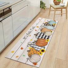 1 件/2 件秋季厨房地毯南瓜硅藻土地垫，防滑可洗农舍，适合秋季感恩节厨房和洗衣房装饰。 - 彩色 - 查看 9