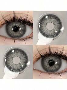 Nuevos lentes de contacto estéticos anuales oferta 2+1 gratis lentes multicolor diámetro 14.5mm 42% contenido agua naturales cómodos estéticos incluye caja solución pinza ideales para cosplay fotos fiestas reuniones sin graduación - K24-ojo de gato - Ver 6