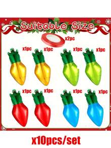 10pcs/5pcs/Set Christmas Bulb Pattern Decorative Balloons, Perfect Christmas Decorations, Suitable For Birthday Party Balloons, Holiday Party Room Decorations, Mother's Day, Valentine's Day Outdoor Event Planning Decorations,