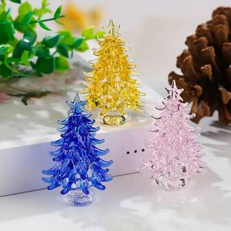 1 件水晶圣诞树装饰、圣诞小雕像、纸质餐桌装饰、家居装饰水晶玻璃装饰优雅的水晶圣诞树装饰 - 多功能桌面装饰，非常适合节日和圣诞节装饰