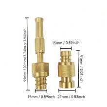 重型黄铜可调旋转高压水喷嘴，带快速接头，适用于洗车、园艺和户外使用 - 彩色 - 查看 9