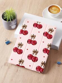 1 件豹纹蝴蝶结、樱桃红、心形图案平板电脑保护壳，兼容 10.2 英寸 Tablet Pro 2021/2020、第 9/10 代平板电脑、Galaxy Tab A8 10.5 英寸 2022、Matepad 10.4/Tab，防摔，带笔槽，支持睡眠/唤醒 - 彩色 - 查看 5