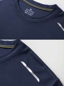 2025 男士四季训练套装 - 速干分层裤和高性能上衣 - 藏蓝色 - 查看 5