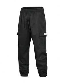 GRDR Men's Streetwear Casual Cargo Jogger Pants - Black - View 3