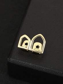 1 Set Unique Hollow Combination Zirconia Teeth Grillz, Includes 4-Hole & 6-Tooth Hip Hop Teeth Jewelry Accessories, Suitable For Cosplay, Stage, Holidays, Gift With Tooth Gel