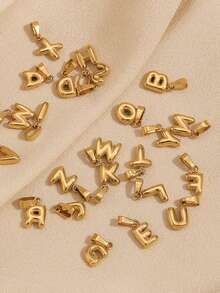 1pc Minimalist Thick Line Balloon Letter Pendant Stainless Steel Necklace, Suitable For Children, Customizable A-Z Name, Bubble Letter Necklace, Anniversary Birthday Gift And Daily Wear