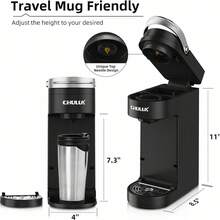 Ultra-Thin Single Cup Coffee Maker, Compatible With K-Cups, Mini Travel Single Cup Coffee Machine, Suitable For Home, Office Desk, Kitchen And Bedroom, Also Fits Travel Mugs - EU C Type Plug(220-240V) - View 3
