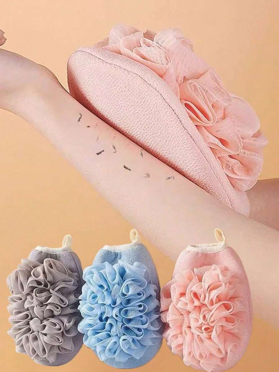 1/3 pezzi Guanti da bagno e doccia e asciugamani esfolianti per uso doppio, strumenti di pulizia del corpo a doppia faccia, decorazione per il bagno di casa, decorazione autunnale