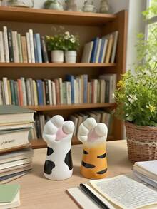 1 件情人节可爱猫爪花瓶 - 送给猫爱好者的完美猫礼物，送给女性的鲜花和猫爱好者的礼物。非常适合家居装饰、办公室、书架和电视柜。送给女性的甜蜜猫咪礼物和送给女性的猫爱好者礼物。送给女性的贴心猫妈妈礼物和送给植物爱好者的礼物