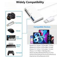 3-In-1 SD Card Reader Adapter, Camera Viewer, Portable Plug And Play For SD/TF/Micro SD Cards - White - View 13