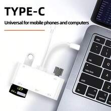huaxunyuan 9-In-1 USB OTG Card With SD/TF, CF, XD Slots And Charging Ports - Compatible With Smartphones, Tablets, USB-C And Type-C Devices, Hard Drive Support, Compact Design For Portable Use, Device Charging Station | Compact Card Reader | Multifunction Adapter, Phone Card Reader