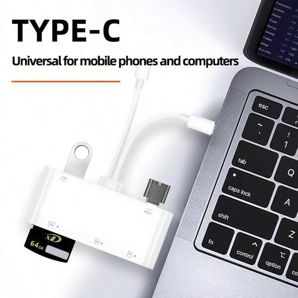 huaxunyuan 9-In-1 USB OTG Card With SD/TF, CF, XD Slots And Charging Ports - Compatible With Smartphones, Tablets, USB-C And Type-C Devices, Hard Drive Support, Compact Design For Portable Use, Device Charging Station | Compact Card Reader | Multifunction Adapter, Phone Card Reader