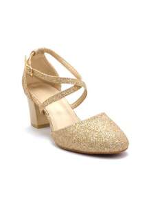 Fashionable High-End Formal Pointed Toe High Heels For Women - Gold - View 3