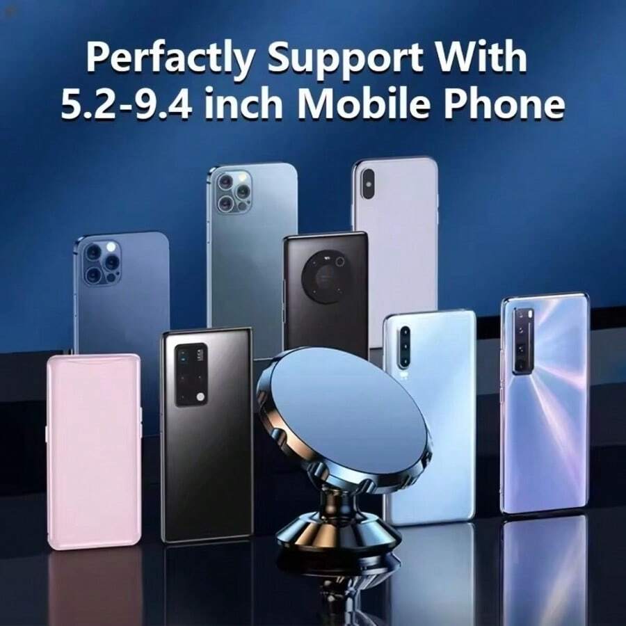 Mini Serrated Magnetic Car Phone Holder - Universal Fit For All Smartphone Models - Strong Magnet 360° Rotatable Phone Holder - Car Accessories - Phone Accessories - Multicolor - View 1