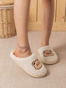 Lindas y cálidas pantuflas de felpa antideslizantes para adolescentes, niños y niñas, pantuflas para interiores, otoño/invierno