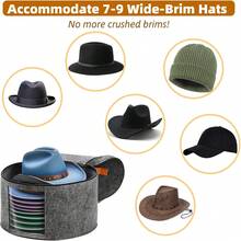 SOUJOY 2 Pack Hat Storage Boxes, 42cm/16.5 Foldable Stackable And Portable Felt Organizers Cowboy Hats, Caps,Save Closet Space And Multi-Use Home Bin