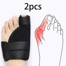 2pcs Big Toe Hallux Valgus Pads, Big Toe Corrector, Built-In Metal Plate, Big Toe Separator, Non-Surgical Hallux Valgus Pads, Comfortable And Breathable, Hallux Valgus Pads - 黑色 - 查看 6