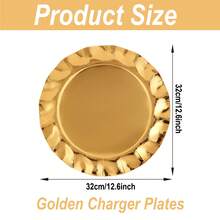 10/30 32cm Weihnachts-Wellenmuster Goldene Untersetzer Einweg Schwer Belastbar Goldene Einweg Pappteller für Partys Schwer Belastbare Pappteller 600 g/m², Geburtstags-Party Zubehör Teller