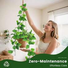 1/2pcs Artificial Plants, Hanging Planter, Wall Hanging Rack Decor, Suitable For Indoor, Outdoor, Living Room Shelf Decor, Home Decor, Room Decor, Garden Decoration, Wall Decoration