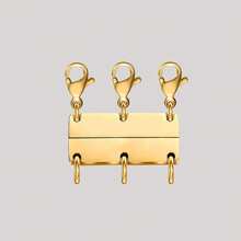 1pc Magnetic 3-Layer Gold & Silver Necklace Clasp, Used For Necklace Layering Separator And Extension