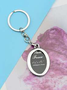Llavero personalizado con foto, llavero personalizado con foto en forma de corazón, regalo de aniversario, regalo de cumpleaños, regalo del Día del Padre, regalo de llavero con foto para papá y mamá - Plateado - Ver 13