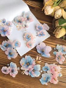 10pcs/Pack Vintage Large Size Foil Floral Botanical Shiny Flower Decor Stickers For Diary Scrapbooking Back To School