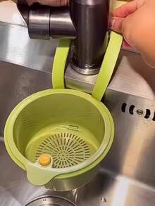 Self-Cleaning Push-Type Sink Strainer Basket - Automatic Food Waste Drain Basket With Removable Bottom, Easy Installation