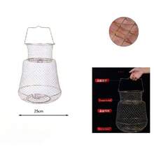 Foldable Wire Fish Basket, Portable Metal Fish Cage For Fishing, Easy To Carry Fish Net - Fish Guard Diameter 25 - View 1