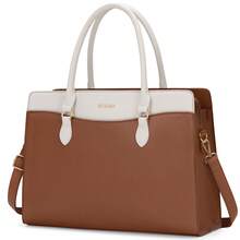 NEWHEY 女士加大码防水PU皮革笔记本电脑包，配有可拆卸肩带，适用于15.6英寸笔记本电脑，适合教师、商务人士，优雅时尚，是送给妈妈、女友和妻子的最佳礼物。