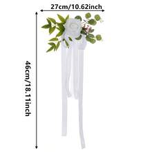 Set Of 4 Wedding Aisle Decorations Pew Flowers For Wedding Ceremony Party Chair Decor With Artificial Flowers Eucalyptus And Ribbons