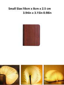 Wooden Reading Lamp, LED Bedside Lamp, Foldable Desk Lamp, Home Office Decor Gift - Multicolor - View 10