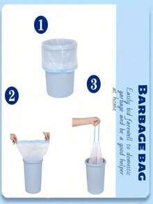 15/150pcs 8 Gallon Trash Bags, Unscented, Durable, With Drawstring, Suitable For 30L Garbage Cans, For Kitchen, Bathroom, Bedroom, Office - Multicolor - View 4