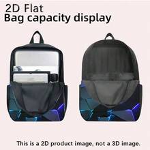 3pcs Gamer Backpack Set With Large Capacity Backpack, Pencil Case & Lunch Bag - Neon Glow--The-Dark Design, Adjustable Shoulder Straps, Durable Polyester, Zippered Compartments - Stylish School, Travel & Commuting Gift For Gamers (Black Base With Neon Patterns), Backpack Purse, Backpack For Women, Leather Backpack For Women, Backpack For Women Travel, Backpack Set For Women, School Essentials,  Accessories, Sturdy Construction, Highquality Fabric, Office Workers, Purse For Women - 黑色 - 查看 7