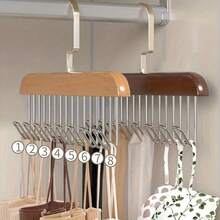 1/2 Set Of Multi-Functional Hanging Rack For Everyday Wardrobe Organization - Invisible Clothes Drying Rack For Underwear, Bras, Camisoles And Lingerie - Space-Saving, Compact Organizer For Bathroom, Laundry Room, Dorm, Closet - Easy Mount, Breathable Air-Drying Design, Durable Lightweight Steel - Rust-Resistant, No-Drill Installation With Removable Hooks, Slim Profile, Keeps Delicate Fabrics Airy And Fresh, Ideal For Travel Or Small Living Spaces, Perfect Gift For Student Rooms And Shared Closets, Fits Various Garment Sizes Without Deformation - Brown - View 6