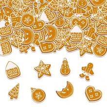 100pcs Gingerbread For Man Christmas Party Decorations - Festive Confetti With Gingerbread Men, Houses, Stars, And Snowflakes - Perfect For Winter And Holiday Celebrations, Christmas Decorations