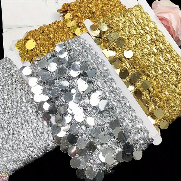 1pc, 10 Yards Belly Dance Hip Scarf With Tassel Round Copper Coins, Fabric Accessories, Dance Costume Decoration, Golden/Silvery Color Choice